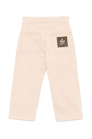 Pantalone in cotone beige FENDI KIDS | BMF233AS5BF1P2P